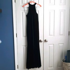 Hunter Green velvet bridesmaids dress
